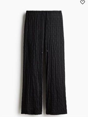 LACE-LOOK DRAWSTRING PANTS black